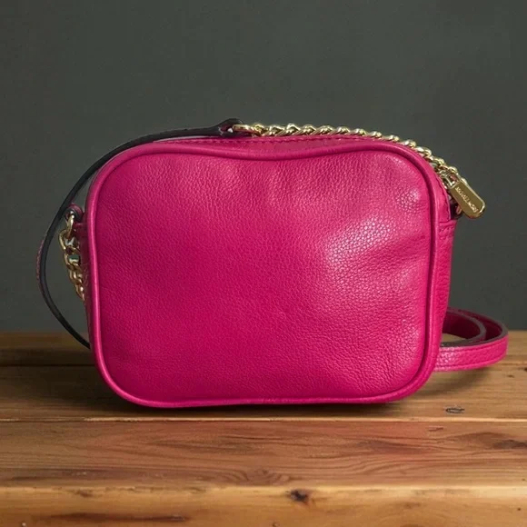 Authentic Michael Kors Leather Pink Gold Crossbody Bag